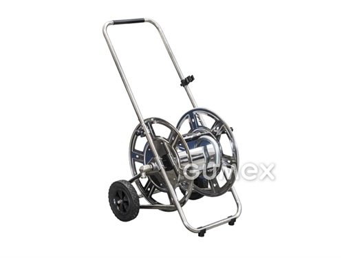 Pojazdný vozík a naviják na hadice, 1/2 "- 80m, 3/4" - 50m, 5/8 "- 60m, nerezová oceľ s PVC prvkami